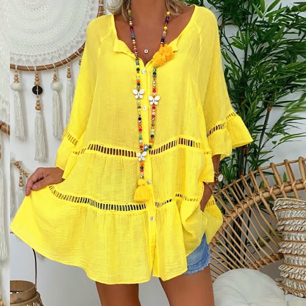 Elina | Ruffle Blouse - Lune Amsterdam