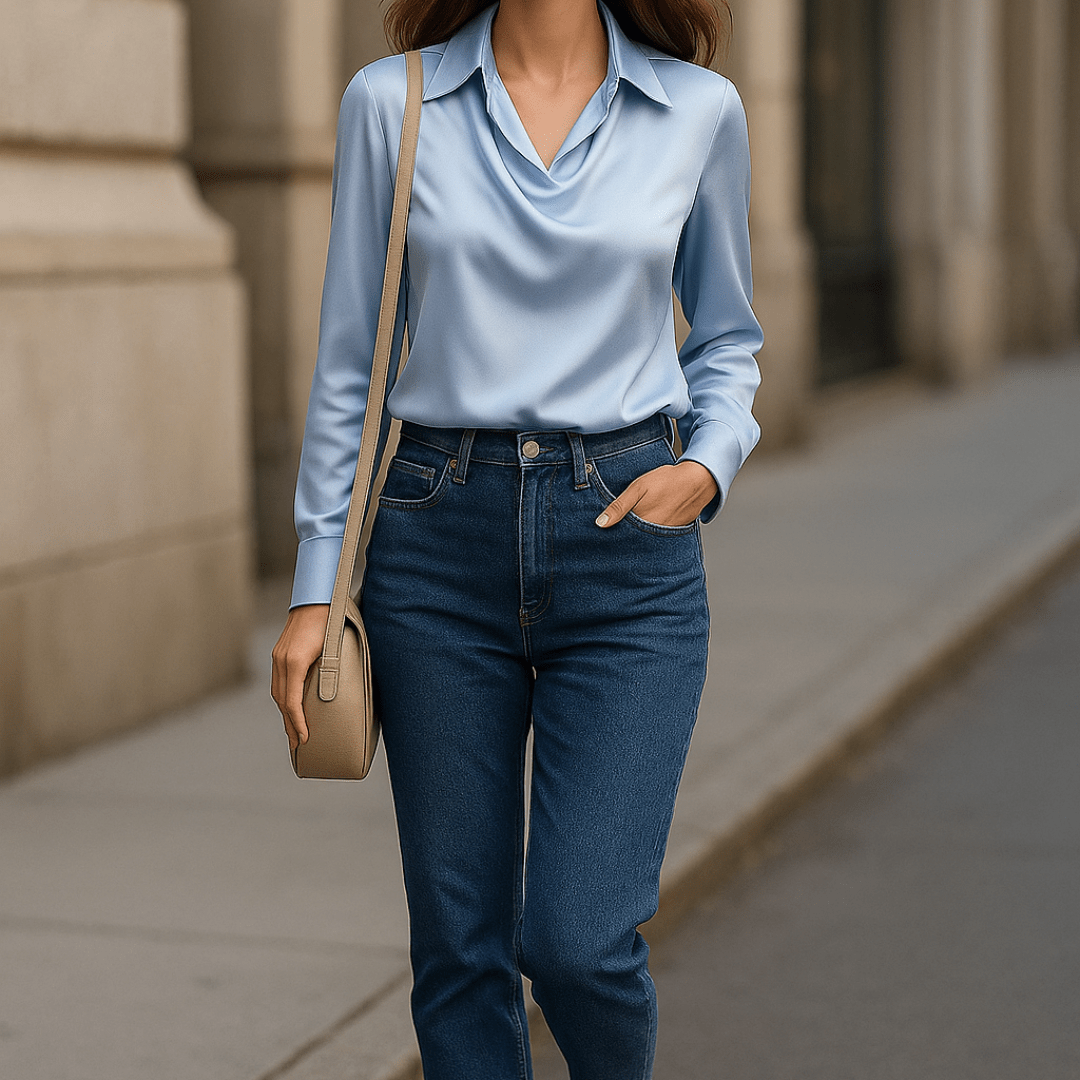 Emma™ | Glans blouse - Lune Amsterdam