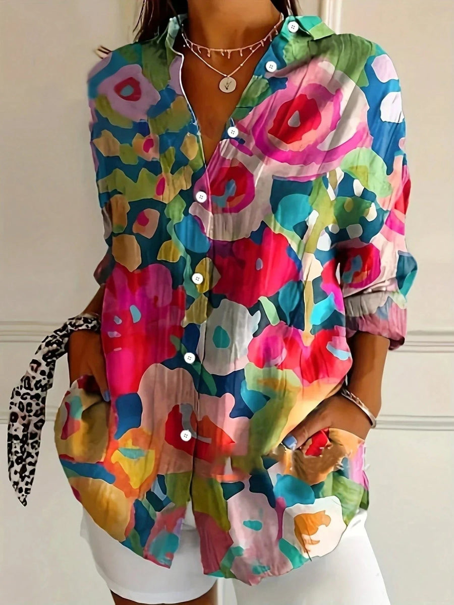Flora™ | Blouse met speelse print - Lune Amsterdam