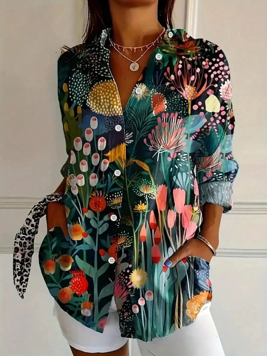 Flora™ | Blouse met speelse print - Lune Amsterdam