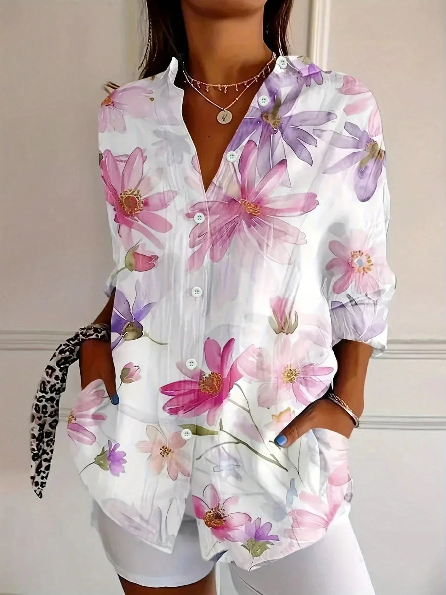 Flora™ | Blouse met speelse print - Lune Amsterdam