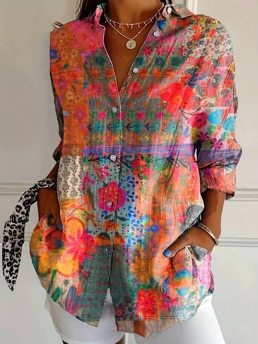 Flora™ | Blouse met speelse print - Lune Amsterdam