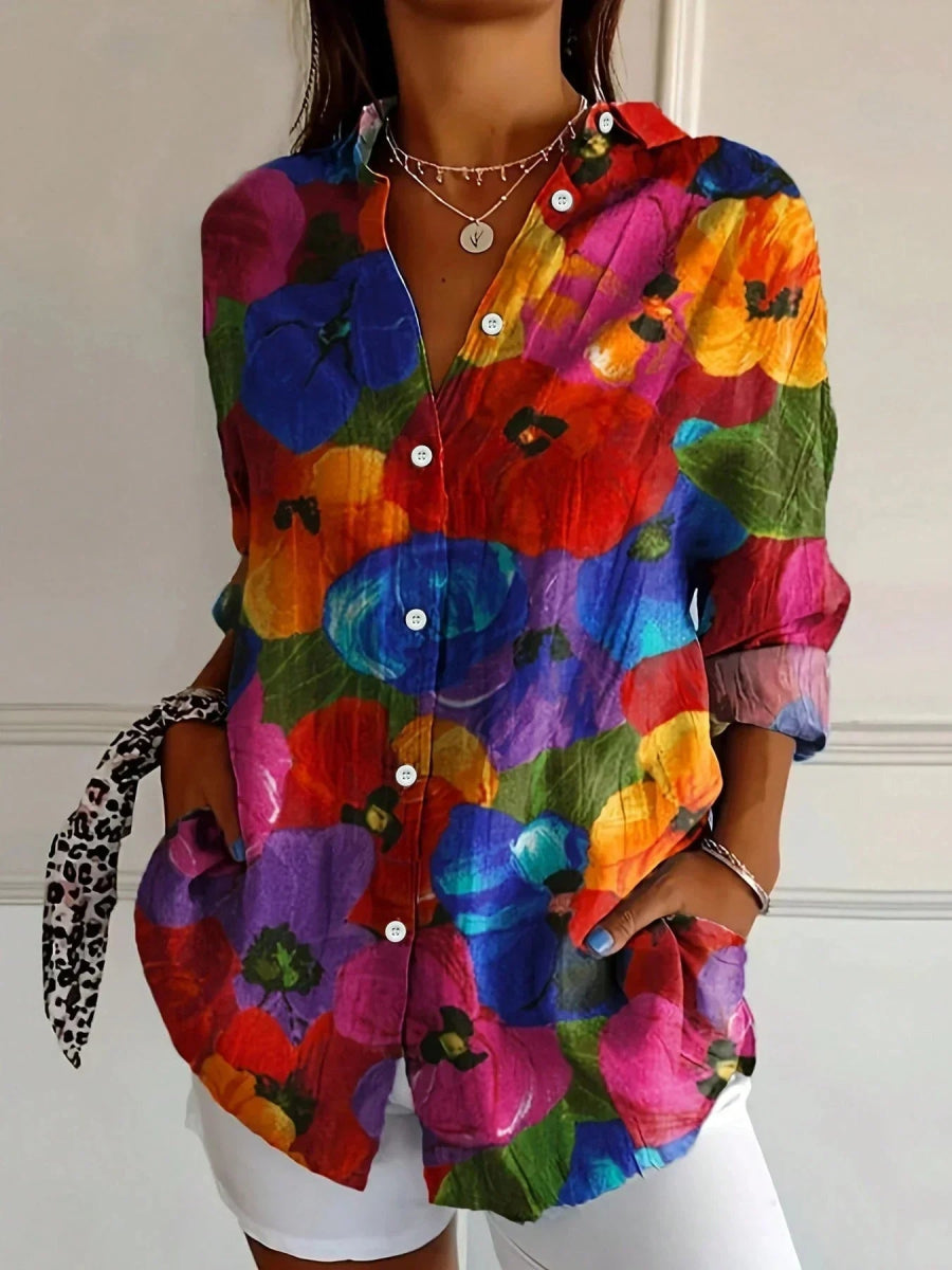 Flora™ | Blouse met speelse print - Lune Amsterdam