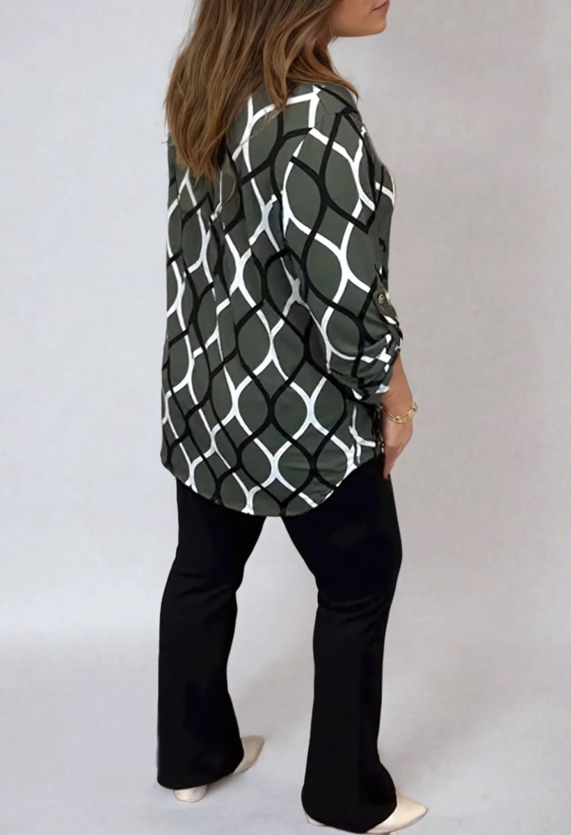 Jannita™ | Casual Blouse met Lange Mouwen en Elegant Patroon - Lune Amsterdam