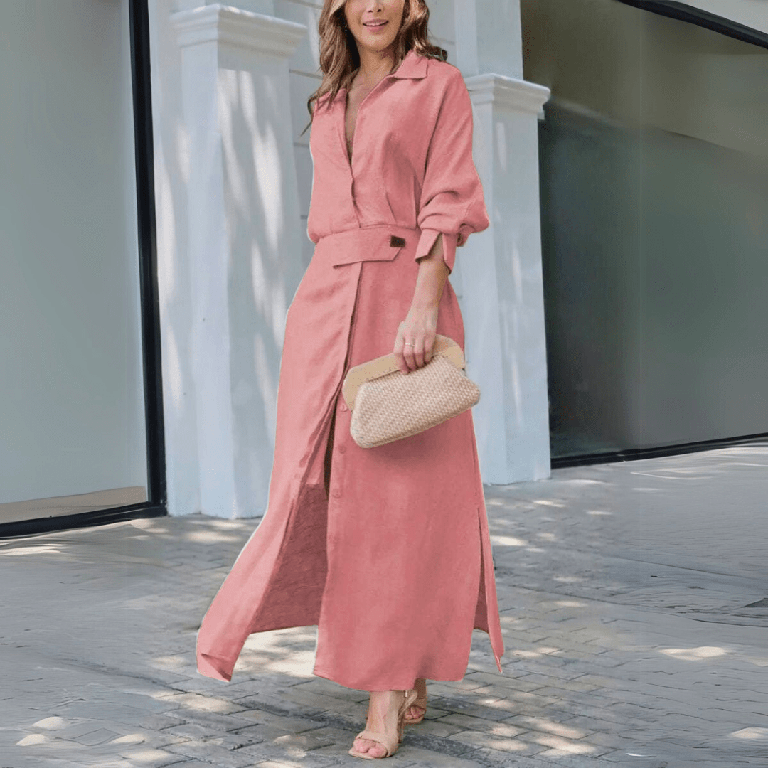 Jans™ | Elegante maxi - jurk met V - hals - Lune Amsterdam
