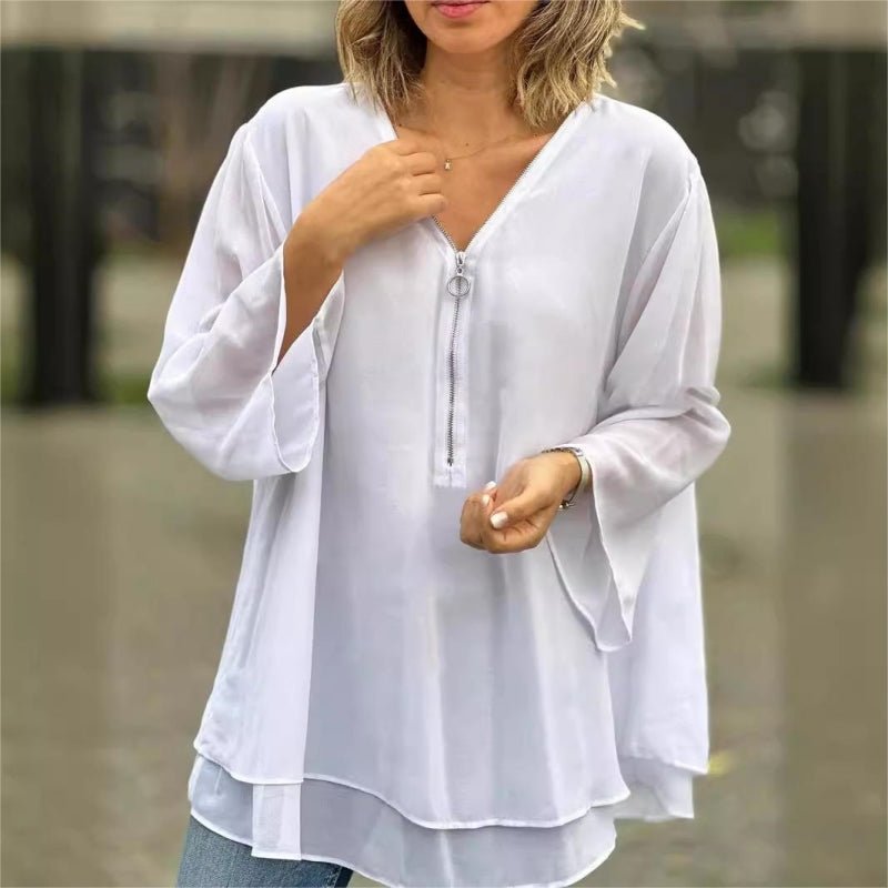 Jessica | V - Hals Blouse - Lune Amsterdam