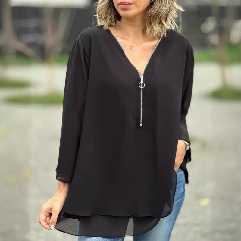 Jessica | V - Hals Blouse - Lune Amsterdam