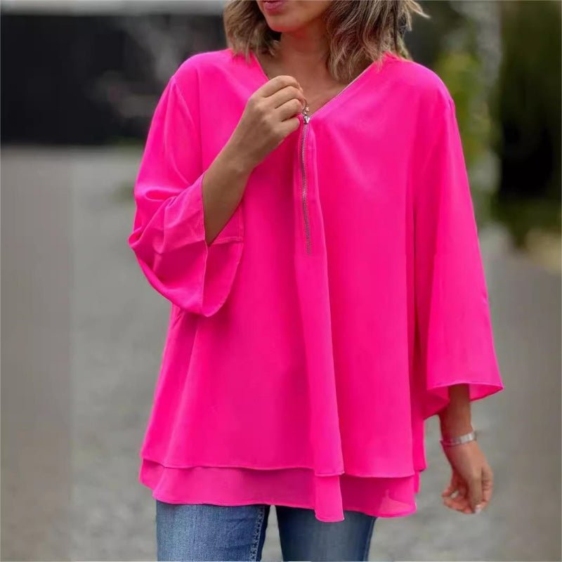 Jessica | V - Hals Blouse - Lune Amsterdam