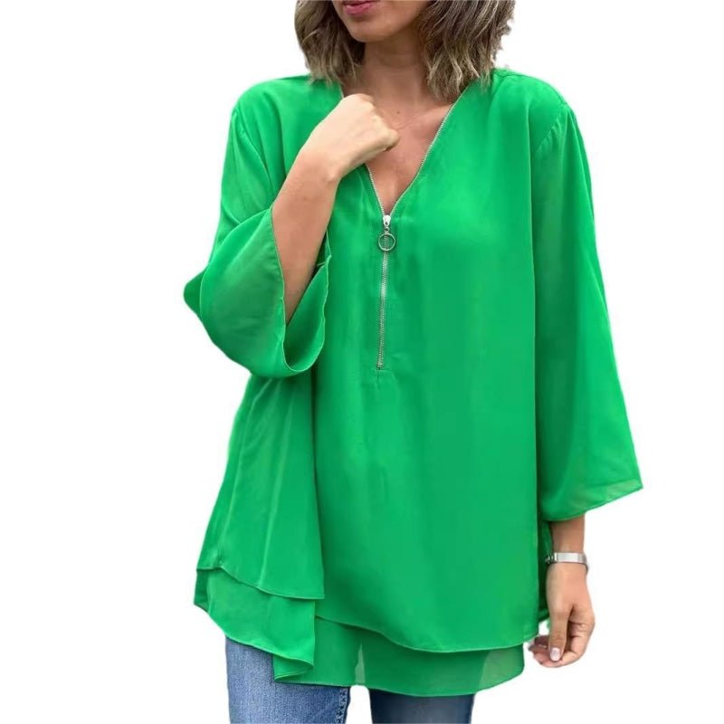 Jessica | V - Hals Blouse - Lune Amsterdam
