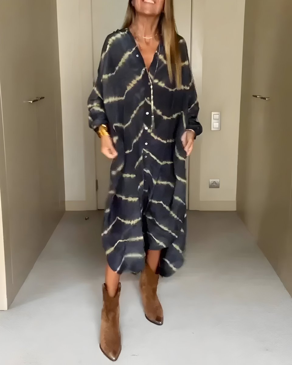 Jessy™ | Boho Gestreepte Maxi - jurk - Lune Amsterdam