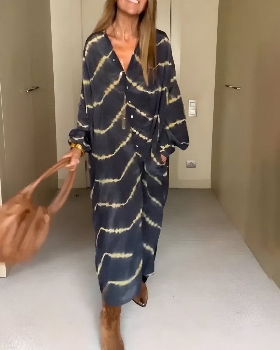 Jessy™ | Boho Gestreepte Maxi - jurk - Lune Amsterdam