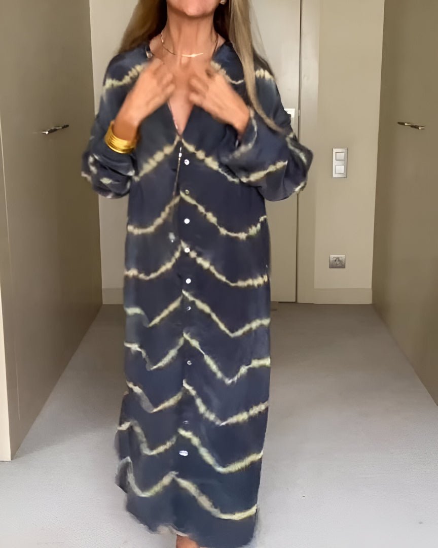 Jessy™ | Boho Gestreepte Maxi - jurk - Lune Amsterdam