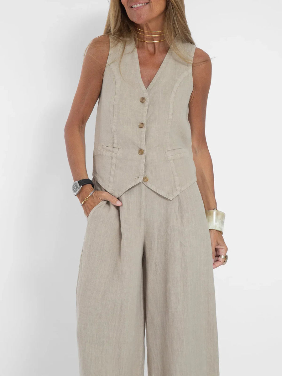 Katja | Linnen Co - ord Set - Lune Amsterdam