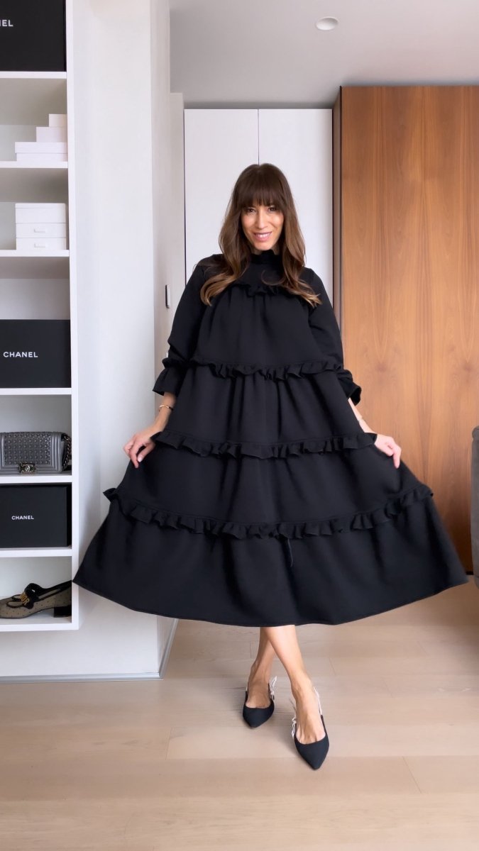 Linda | Maxi Black Jurk - Lune Amsterdam