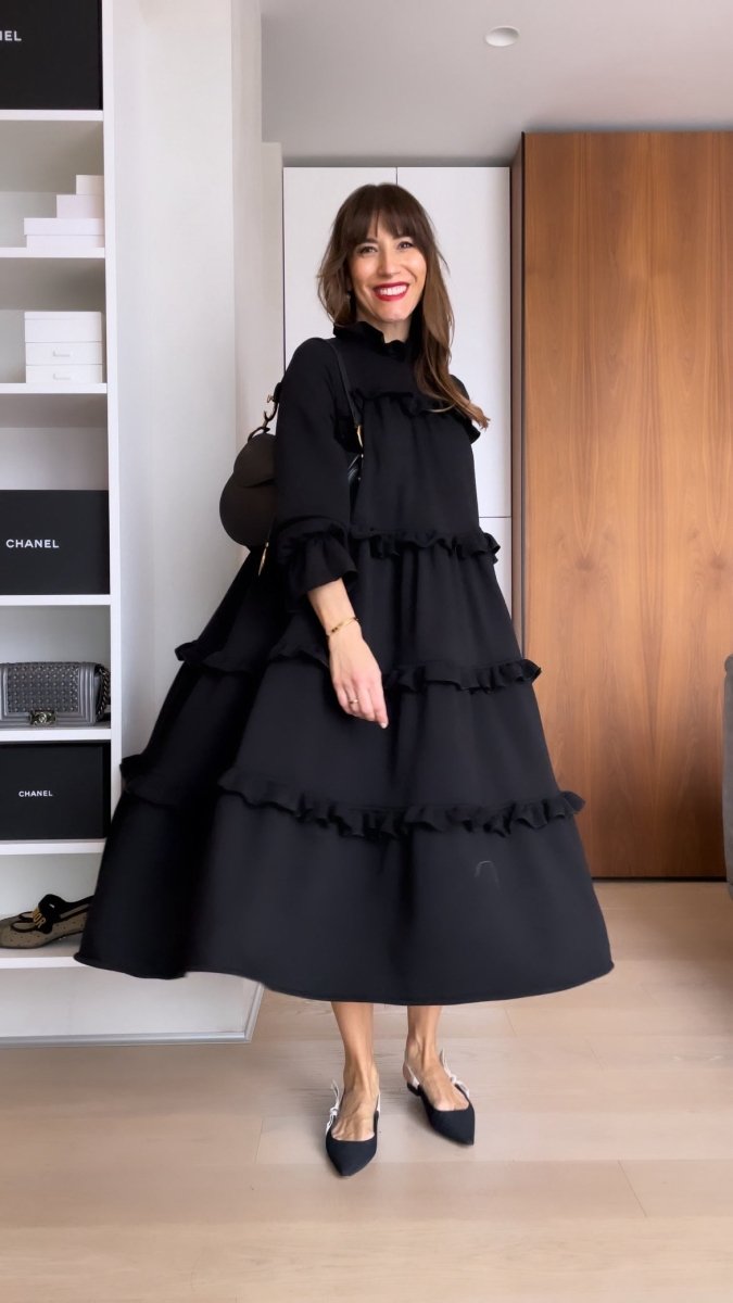 Linda | Maxi Black Jurk - Lune Amsterdam
