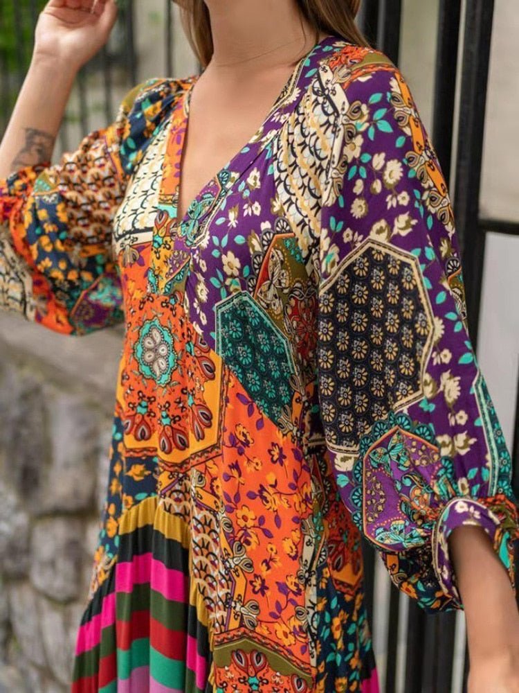 Luna | Retro Maxi Jurk - Lune Amsterdam