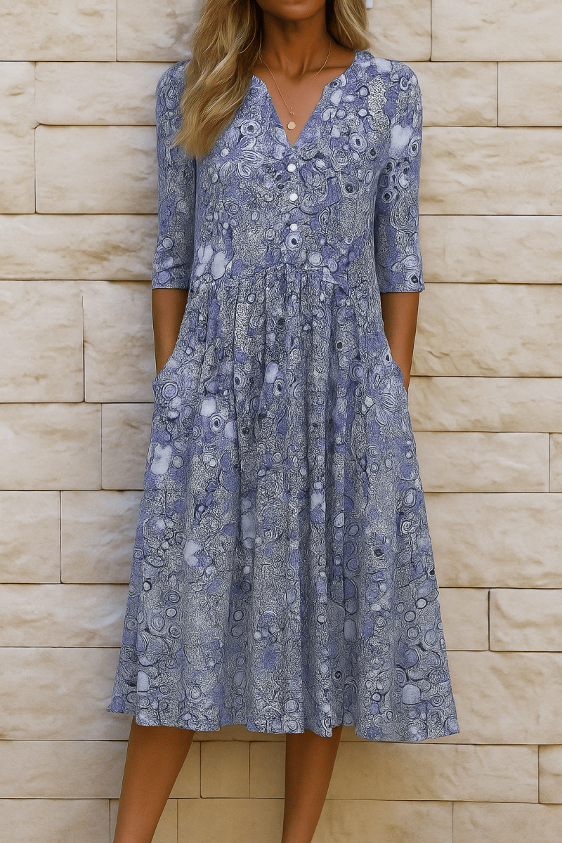 Manou™ | Elegante jurk met V - hals - Lune Amsterdam