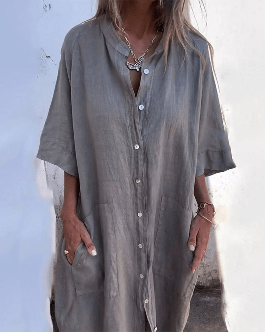 Mila™ | Ibiza Style Casual Enkelhoogte Overhemdjurk - Lune Amsterdam