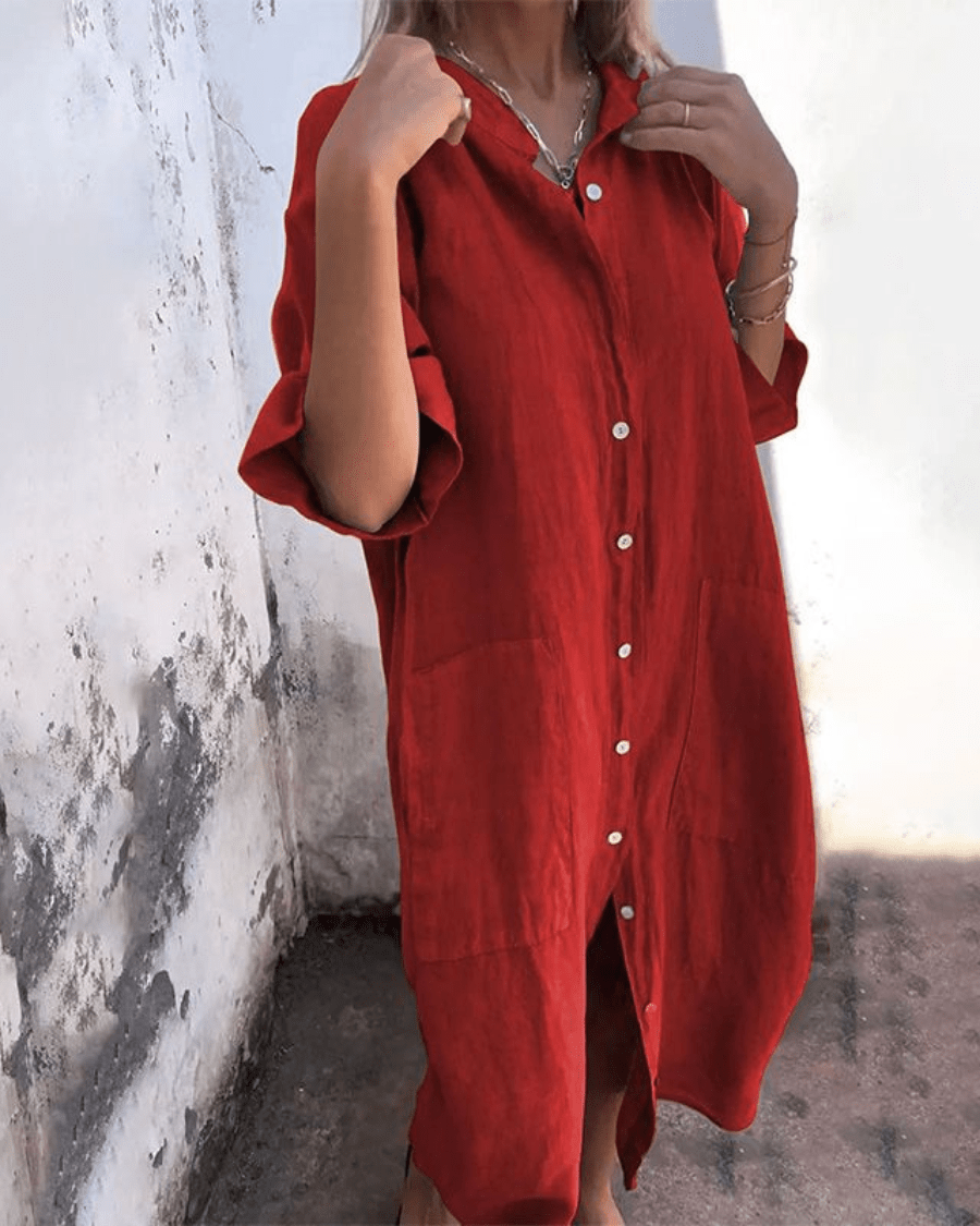 Mila™ | Ibiza Style Casual Enkelhoogte Overhemdjurk - Lune Amsterdam