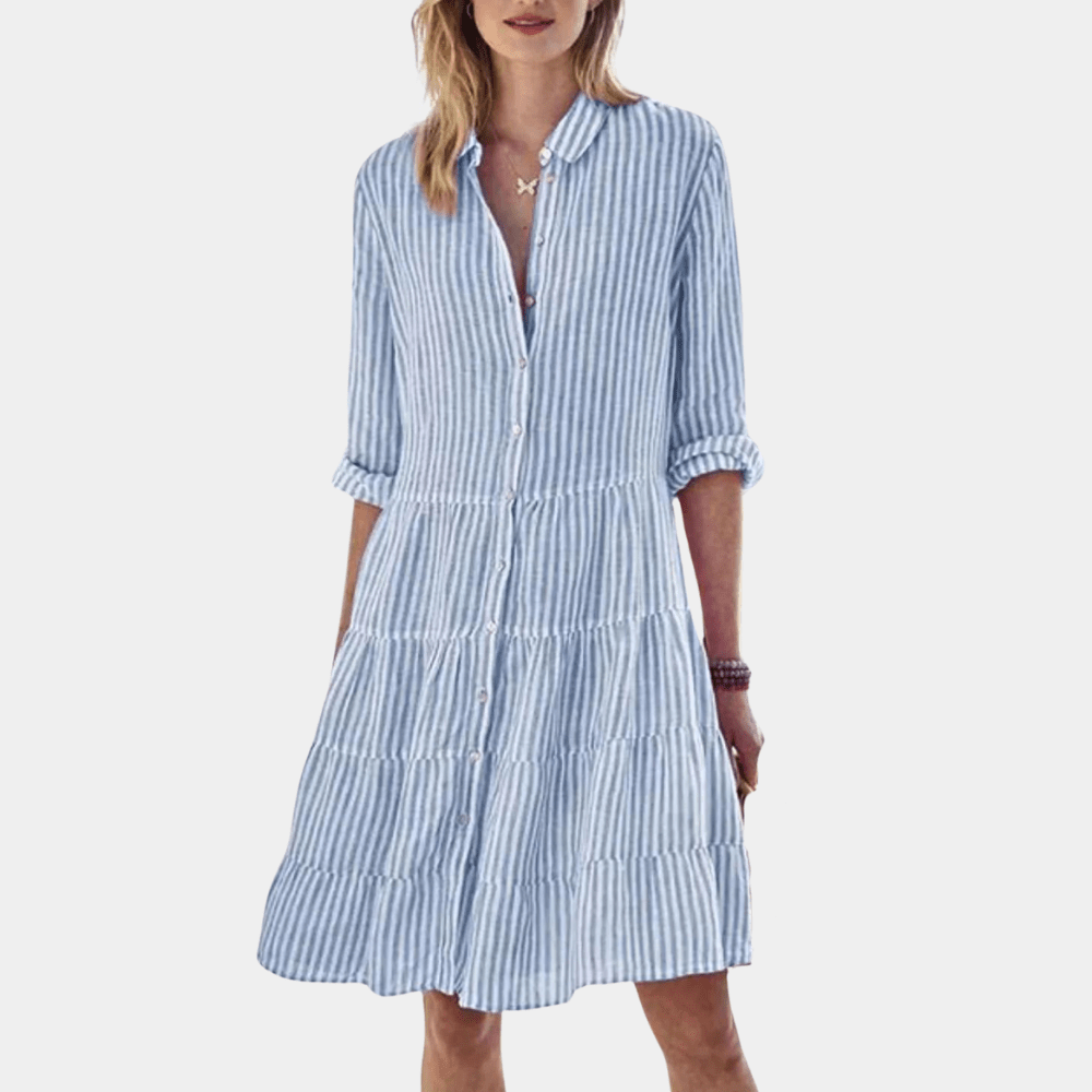 Modieuze gestreepte zomerjurk voor dames - Lune Amsterdam