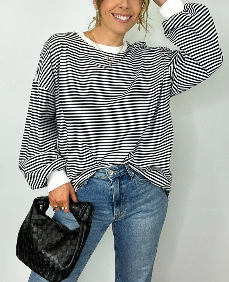 Monique | Casual Gestreept Shirt - Lune Amsterdam