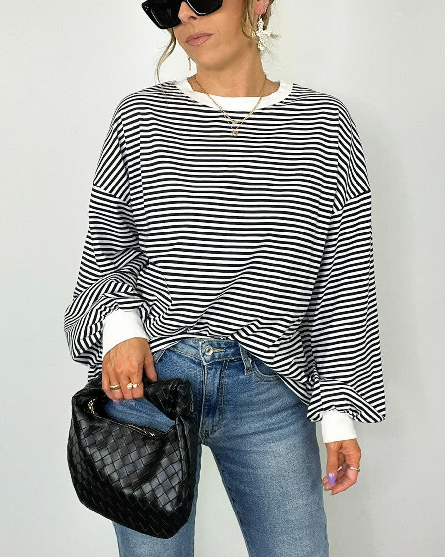 Monique | Casual Gestreept Shirt - Lune Amsterdam