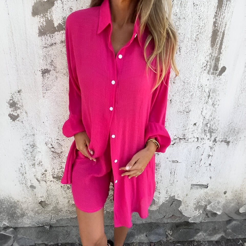 Nora™ | Casual Effen Blouse & Shorts - set - Lune Amsterdam