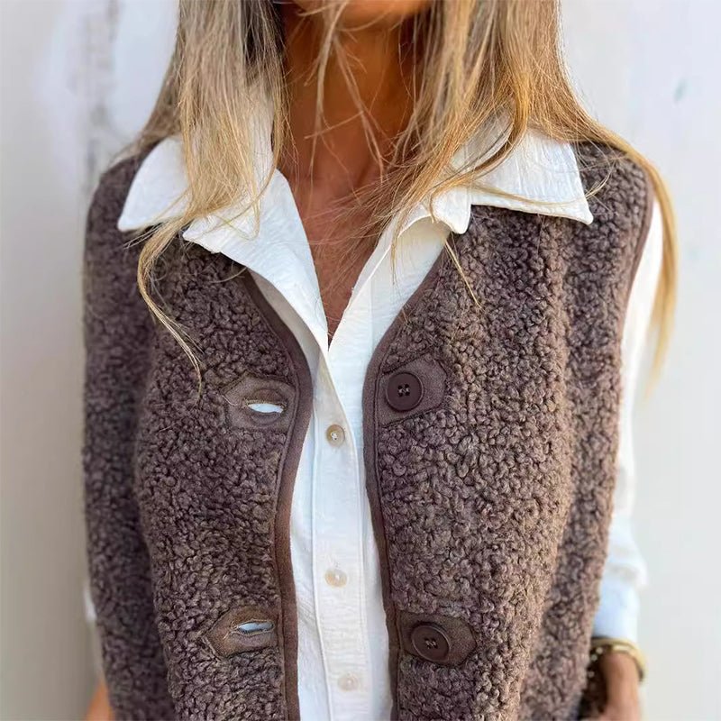 Sarina™ | Mouwloos Vest met Knopen - Lune Amsterdam