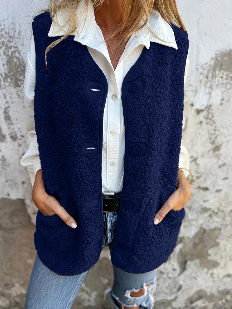 Sarina™ | Mouwloos Vest met Knopen - Lune Amsterdam