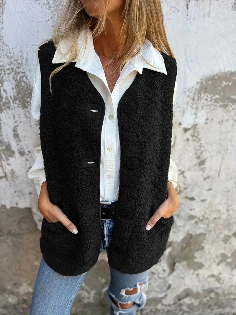 Sarina™ | Mouwloos Vest met Knopen - Lune Amsterdam