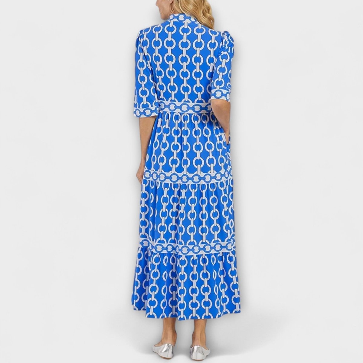 Sophia | Midi - jurk met kettingpatroon - Lune Amsterdam