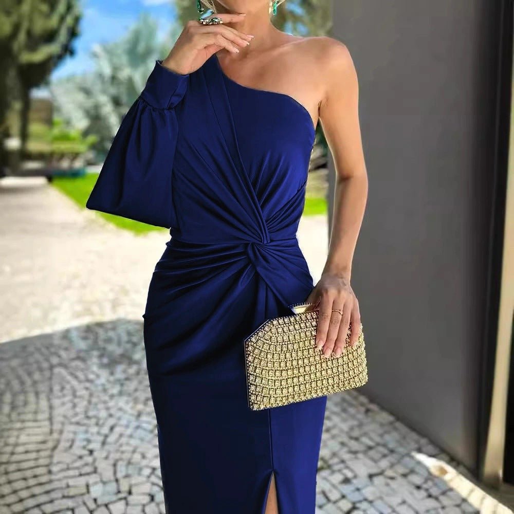 Vicky™ | Elegante Zijden Jurk met Split - Lune Amsterdam