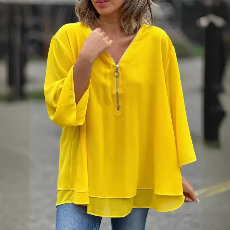 Jessica | V - Hals Blouse - Lune Amsterdam