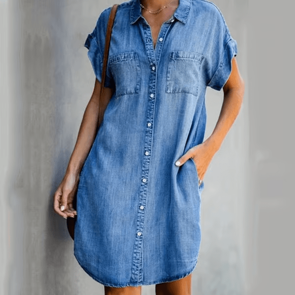 Karina | Denim Midi Jurk - Lune Amsterdam