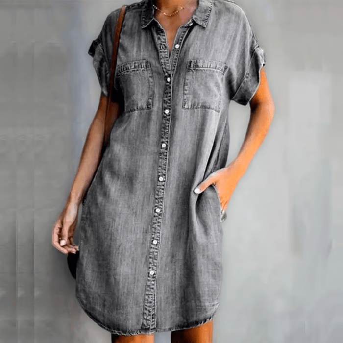Karina | Denim Midi Jurk - Lune Amsterdam