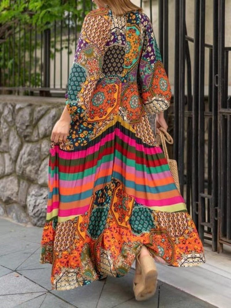 Luna | Retro Maxi Jurk - Lune Amsterdam