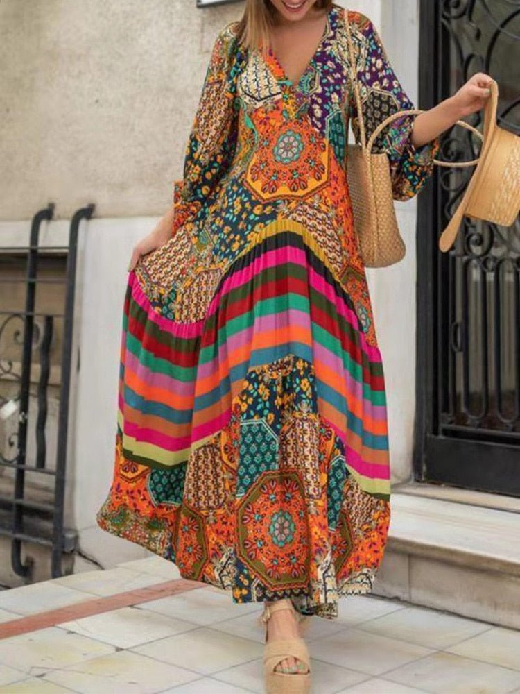 Luna | Retro Maxi Jurk - Lune Amsterdam