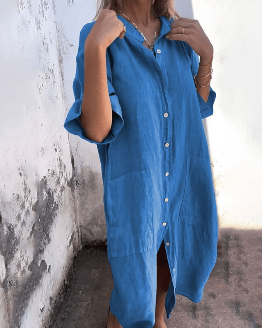 Mila™ | Ibiza Style Casual Enkelhoogte Overhemdjurk - Lune Amsterdam