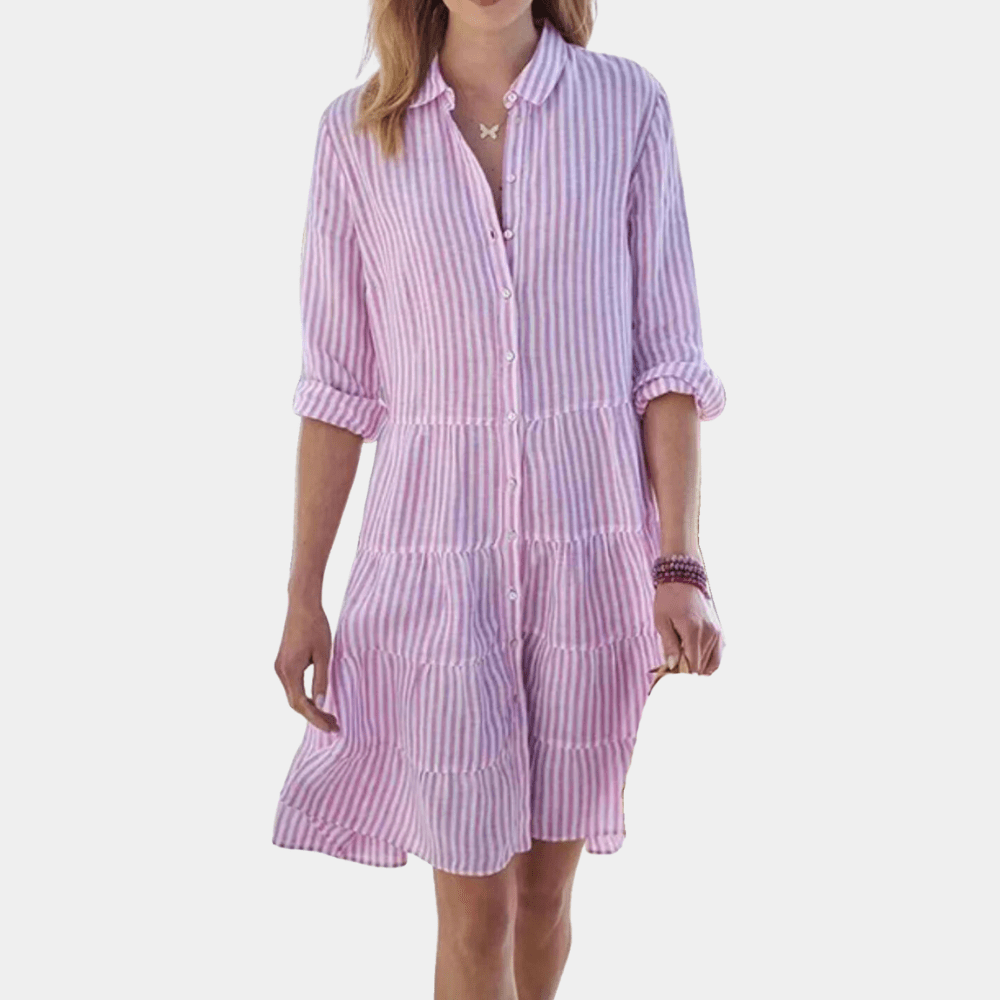 Modieuze gestreepte zomerjurk voor dames - Lune Amsterdam