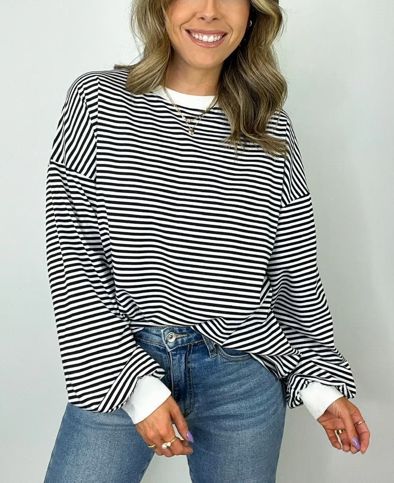 Monique | Casual Gestreept Shirt - Lune Amsterdam